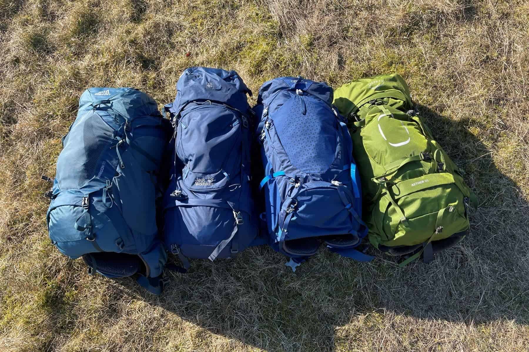 hiking-backpacks-ground-view