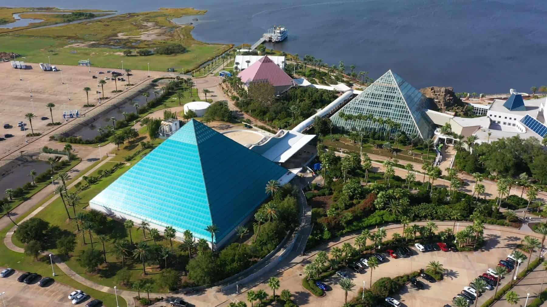 Moody Gardens Pyramids From Above